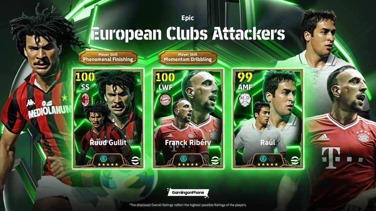 eFootball 2025 Epic European Clubs Attackers (Gullit, Ribery, Raul) pack review