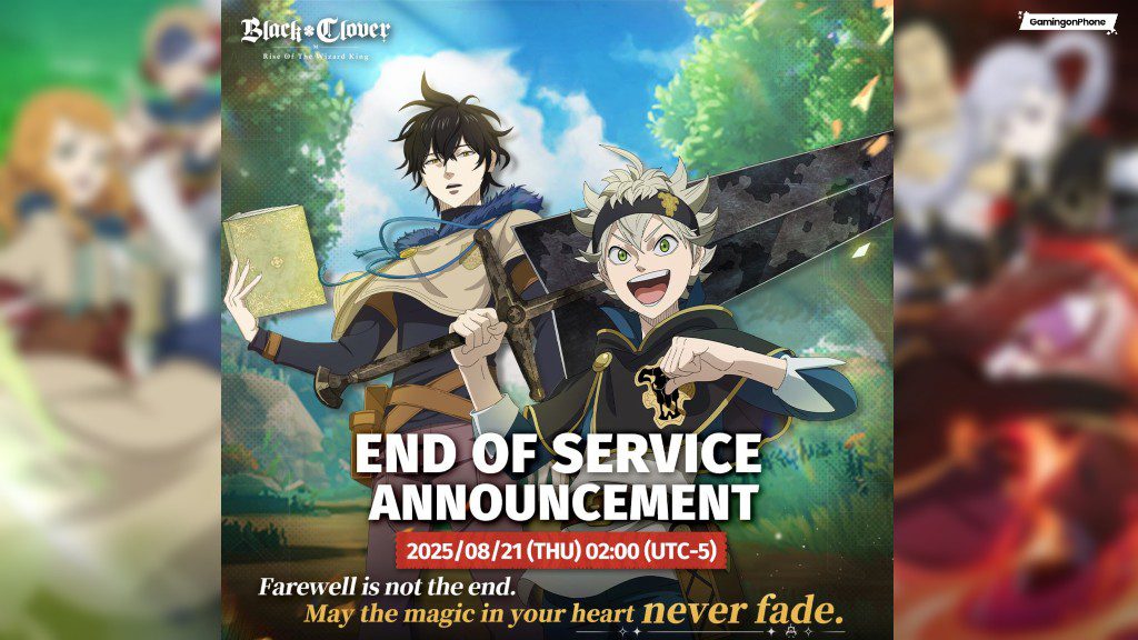 Black Clover M: Rise of the Wizard King is shutting down this August, after just 2 years of service
