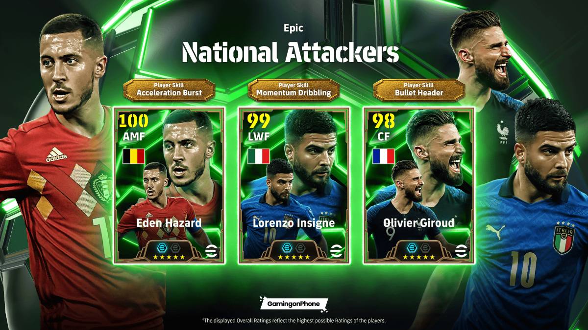 eFootball 2025 Epic National Attackers (Hazard, Insigne, Giroud) pack review