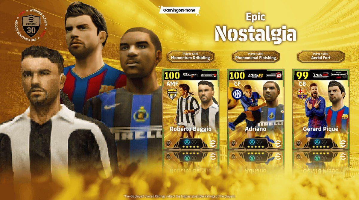 eFootball 2025 Epic Nostalgia (Baggio, Adriano, Piqué) pack review
